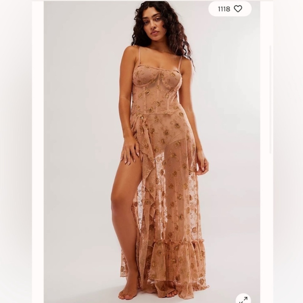 Free People Intimately Womens Want To Know You Embellished Maxi Dress Size XS